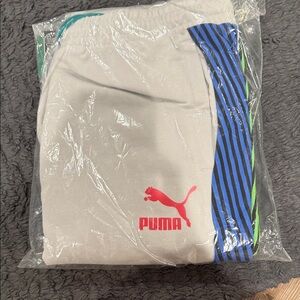 Puma Gray Pants with Blue and Green Accents